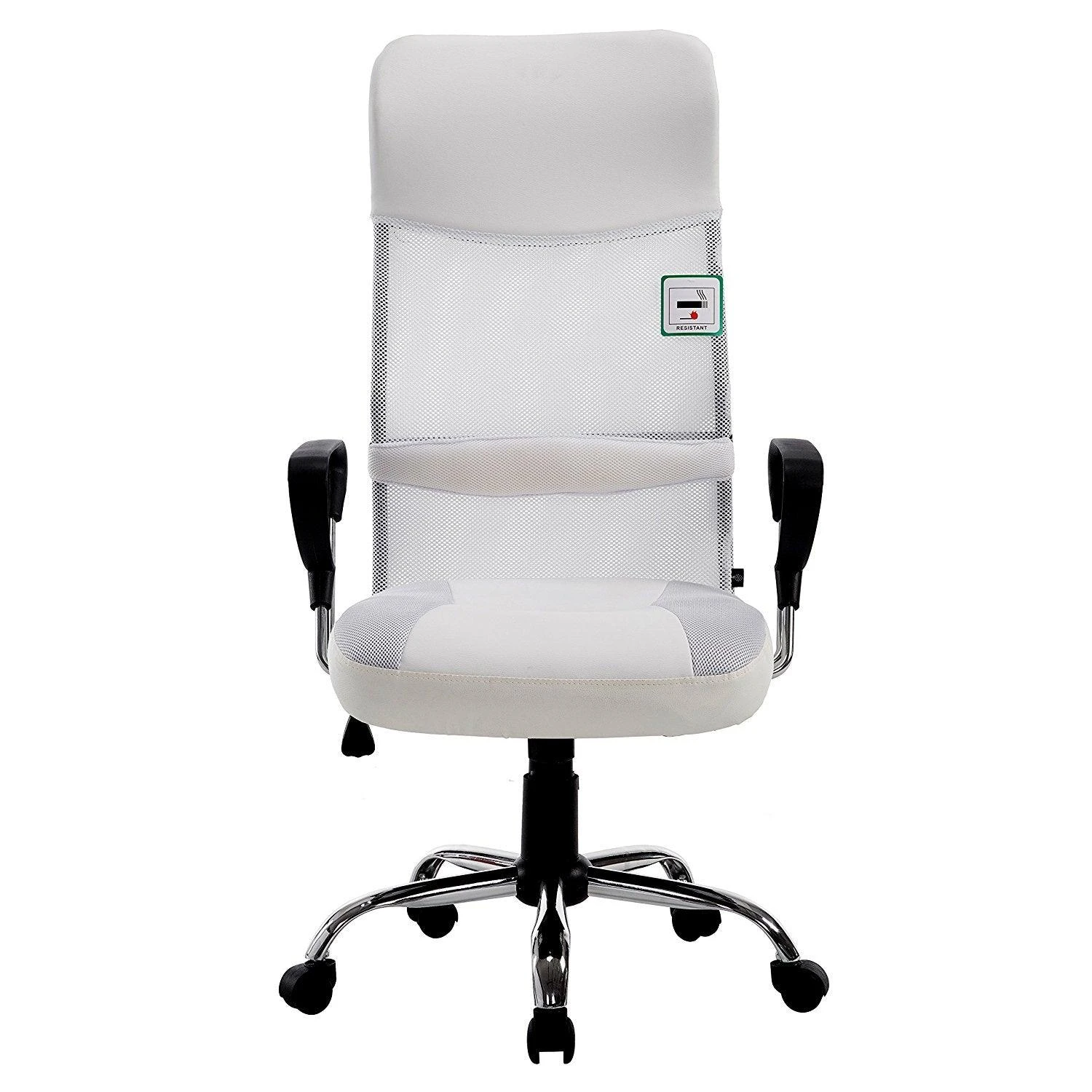 Sleek Design High Back Mesh Fabric Swivel Office Chair With Chrome Base, MO57 White 5 Sleek Design High Back Mesh Fabric Swivel Office Chair With Chrome Base, MO57 White - Image 3