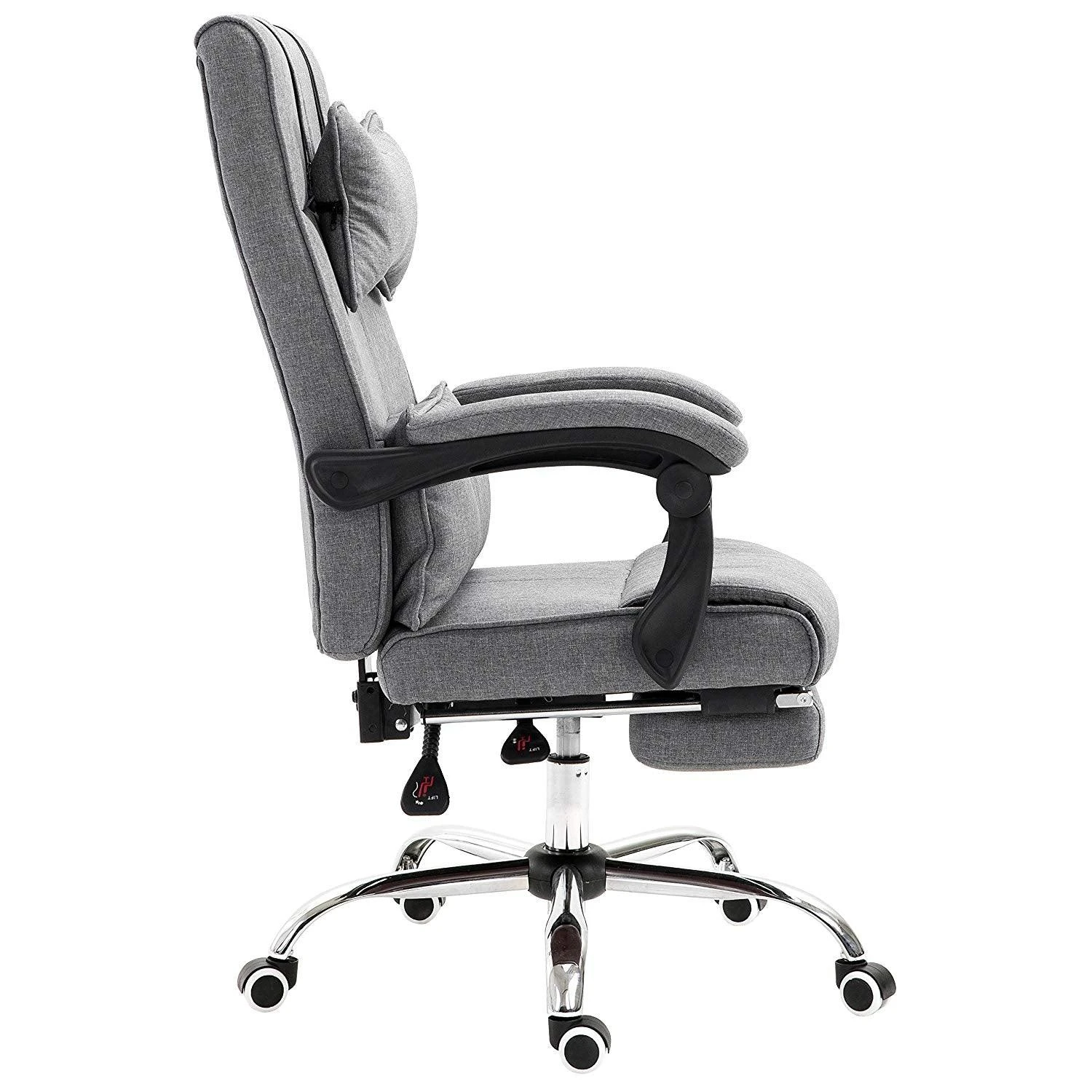 Lawrence Executive Reclining Chair With Foot And Headrest In Grey 5 Lawrence Executive Reclining Chair With Foot And Headrest In Grey - Image 3