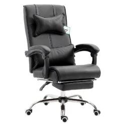 Garden Store 23 Lawrence Executive Reclining Chair With Foot And Headrest In Black