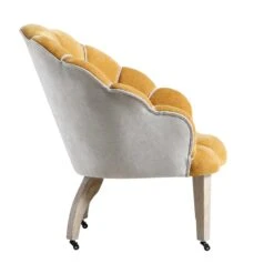 Barnard Scalloped Clam Chair, Mustard Chenille 21 Barnard Scalloped Clam Chair, Mustard Chenille -Garden Store ACH 2163 MUSTARD CHENILLE WB3