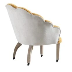 Barnard Scalloped Clam Chair, Mustard Chenille 22 Barnard Scalloped Clam Chair, Mustard Chenille -Garden Store ACH 2163 MUSTARD CHENILLE WB4