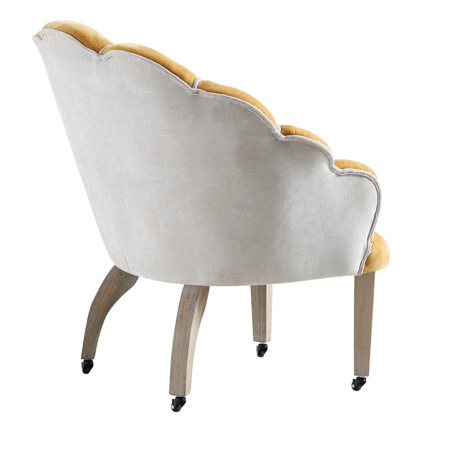 Barnard Scalloped Clam Chair, Mustard Chenille 10 Barnard Scalloped Clam Chair, Mustard Chenille - Image 8