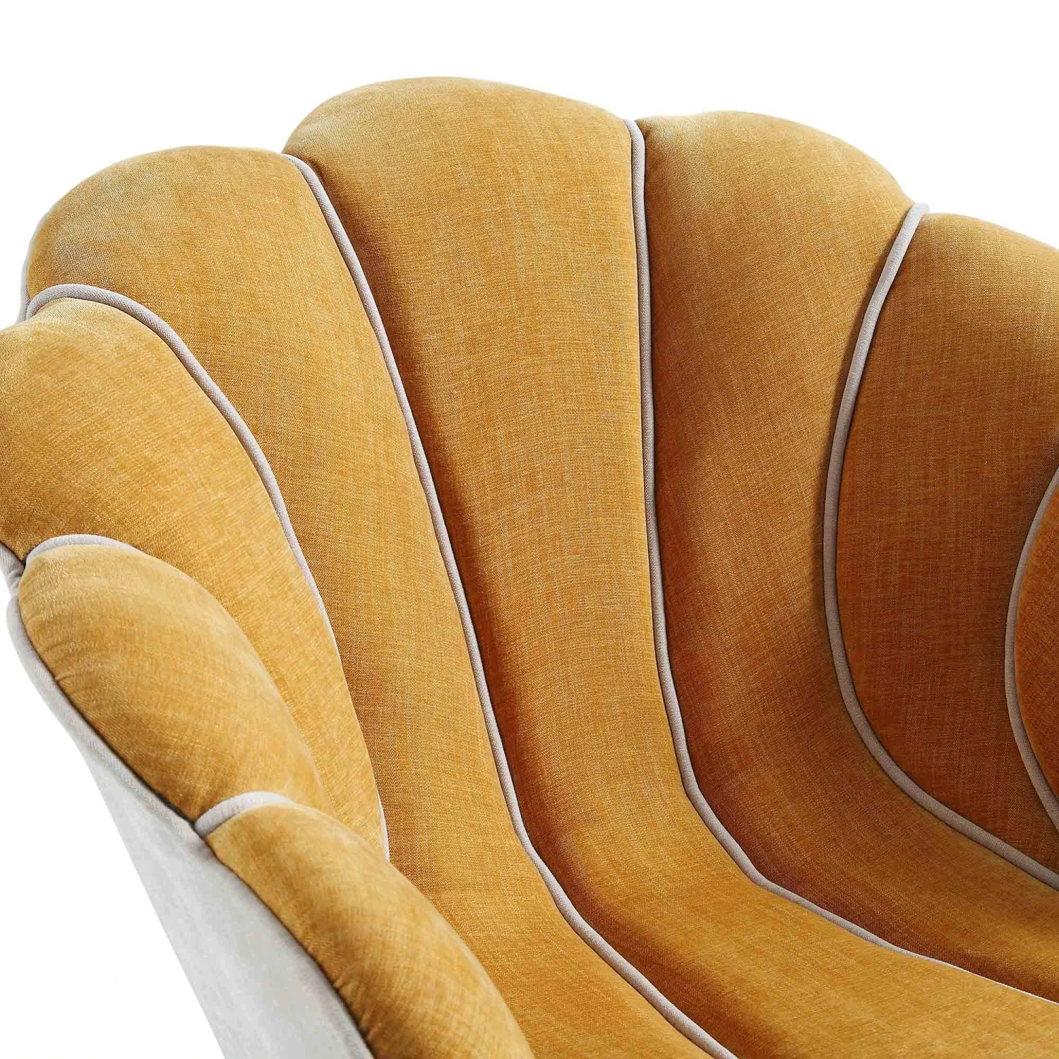 Barnard Scalloped Clam Chair, Mustard Chenille 11 Barnard Scalloped Clam Chair, Mustard Chenille - Image 9