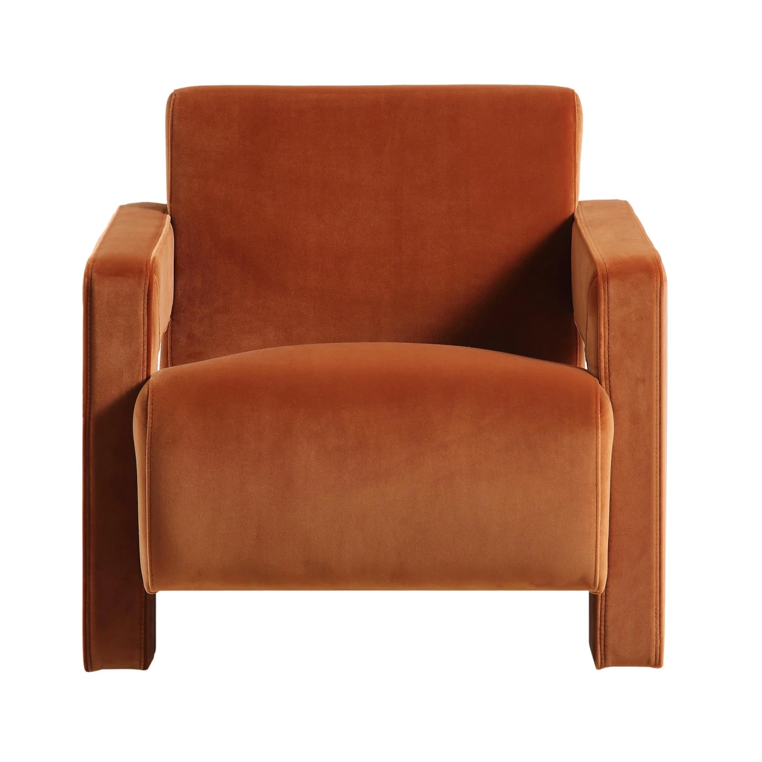 Brompton Sculptural Armchair, Rust Velvet 6 Brompton Sculptural Armchair, Rust Velvet - Image 5