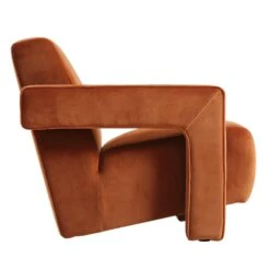 Brompton Sculptural Armchair, Rust Velvet 19 Brompton Sculptural Armchair, Rust Velvet -Garden Store ACH 2173 RUST VEL WB3