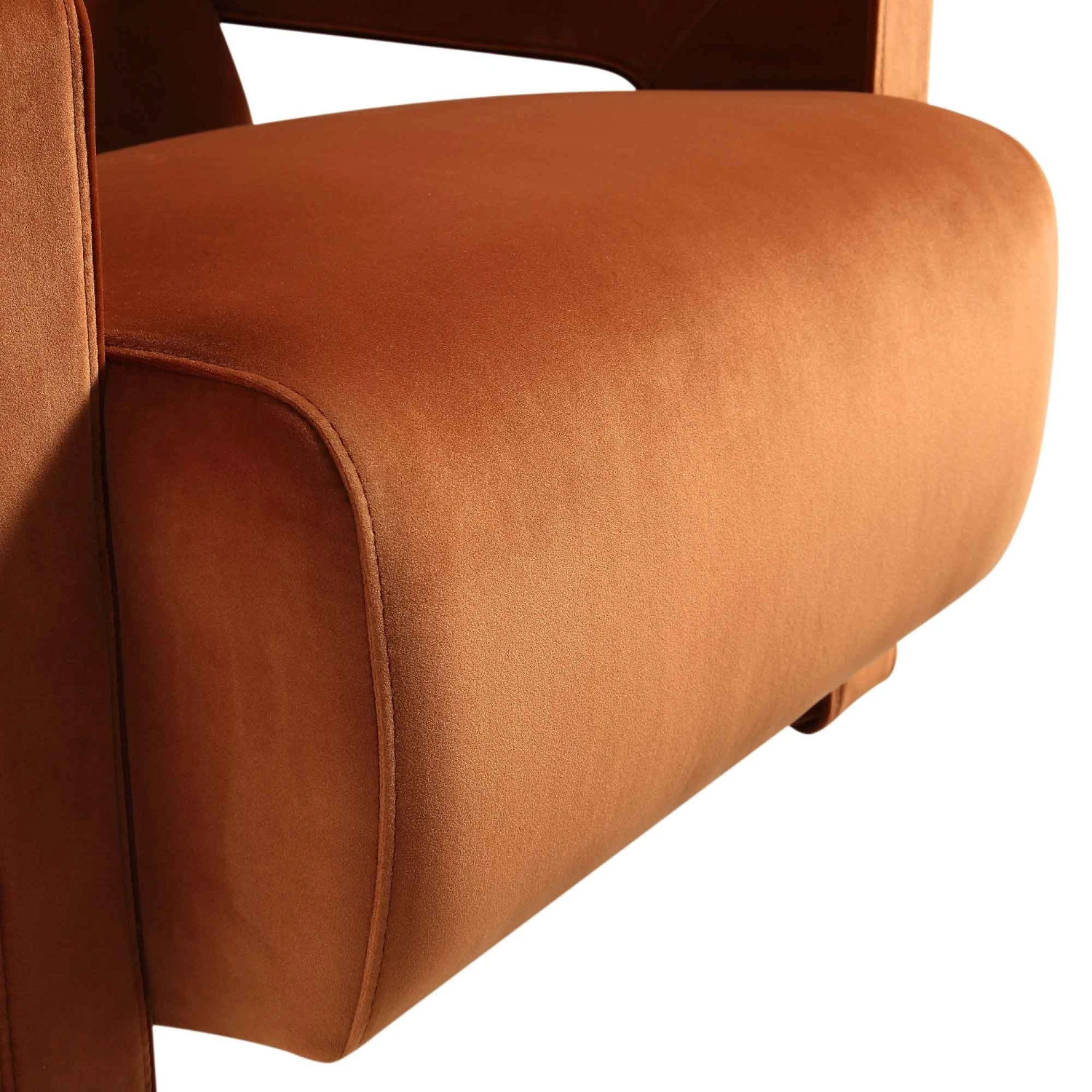 Brompton Sculptural Armchair, Rust Velvet 12 Brompton Sculptural Armchair, Rust Velvet - Image 11