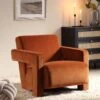 Brompton Sculptural Armchair, Rust Velvet 2 Brompton Sculptural Armchair, Rust Velvet -Garden Store ACH 2173 RUST VEL main