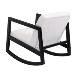 Fyne Ecru Boucle Rocking Armchair, Black Frame -Garden Store ACH 38 ECRU BLACK WB4