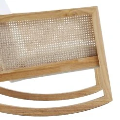 Fyne Ecru Boucle Rocking Armchair With Rattan Armrests 22 Fyne Ecru Boucle Rocking Armchair With Rattan Armrests -Garden Store ACH 40 ECRU NAT detail4