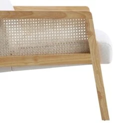 Fyne Beige Fabric Natural Frame Rattan Armchair -Garden Store ACH 608 BEIGEFAB NAT detail4