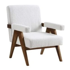 Chinnor White Boucle Accent Chair -Garden Store ACH 729 WHITE BOUCLE WB2