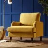 Brigette Mustard Velvet Armchair With Antique Brass Castor Legs 2 Brigette Mustard Velvet Armchair With Antique Brass Castor Legs -Garden Store AYSF 010 MUSTARD VEL 1ST main