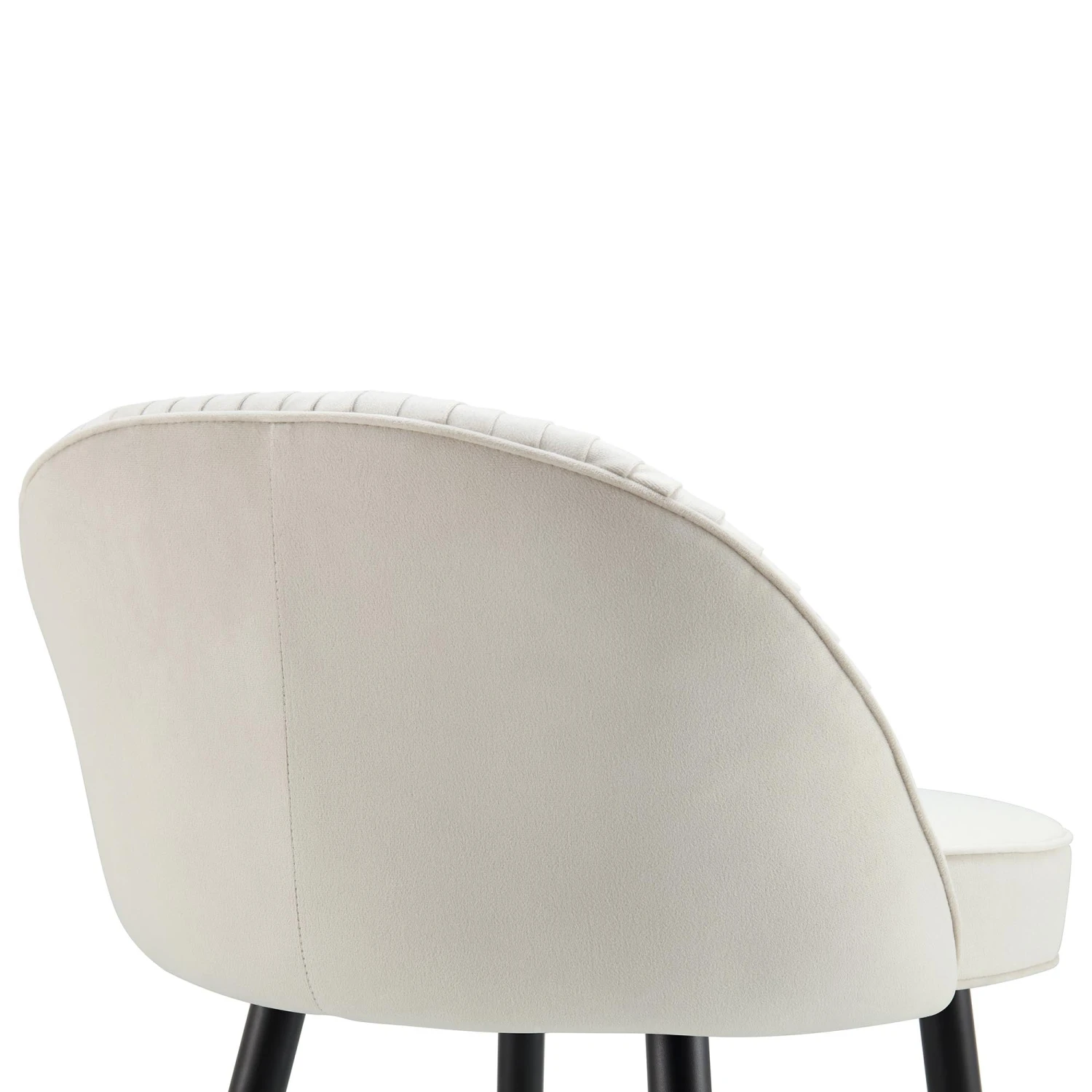 Miyae Set Of 2 Pleated Champagne Beige Velvet Upholstered Counter Stools 12 Miyae Set Of 2 Pleated Champagne Beige Velvet Upholstered Counter Stools - Image 10