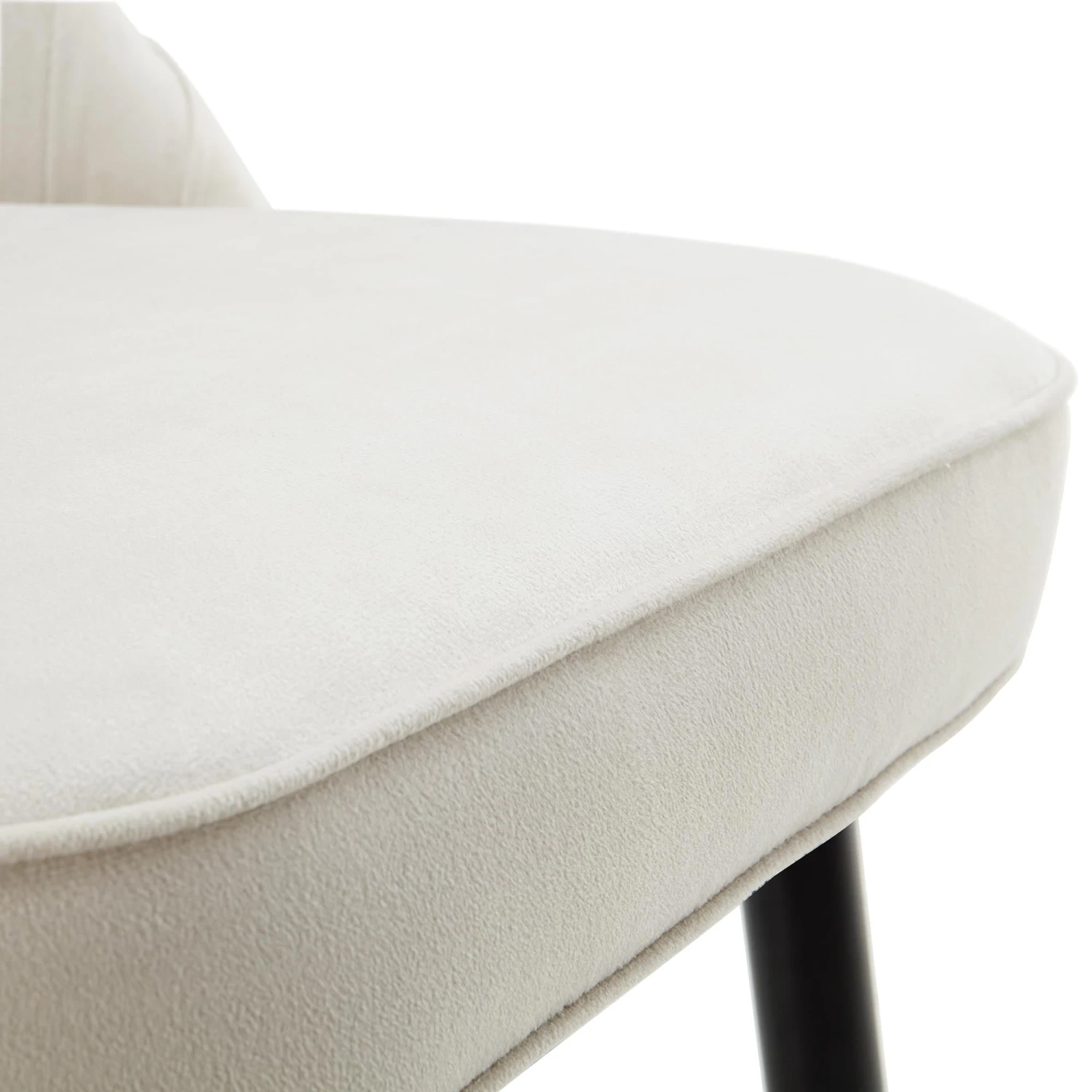 Miyae Set Of 2 Pleated Champagne Beige Velvet Upholstered Counter Stools 14 Miyae Set Of 2 Pleated Champagne Beige Velvet Upholstered Counter Stools - Image 12