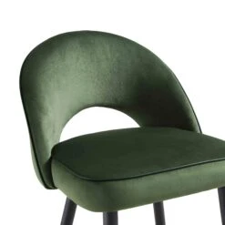 Oakley Set Of 2 Dark Green Velvet Upholstered Counter Stools With Contrast Piping -Garden Store BCH 2155 DARKGREEN VEL 2P detail1