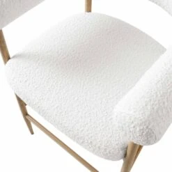 Fulbourn White Boucle Counter Stool With Natural Wood Effect Legs -Garden Store BCH 2171 WHITE BOUCLE NAT detail2