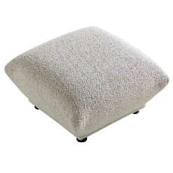 Gianni Pouffe, Mist Grey Boucle -Garden Store BOSF 9678 GREY BOU STOOL WB2