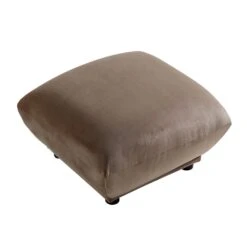Gianni Pouffe, Mink Velvet -Garden Store BOSF 9678 TAUPE VEL STOOL WB2