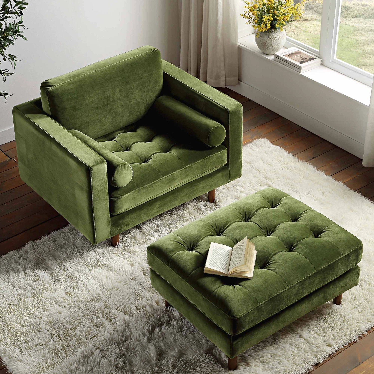 Henrietta Armchair, Moss Green Velvet 16 Henrietta Armchair, Moss Green Velvet - Image 14