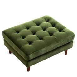 Henrietta Ottoman, Moss Green Velvet 16 Henrietta Ottoman, Moss Green Velvet -Garden Store BOSF 9680 FERN VEL STOOL WB2