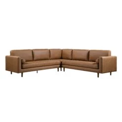 Henrietta 5+Seater Corner Sofa, Tan Faux Suede -Garden Store BOSF 9680 TAN FXLT CORNER SET WB2
