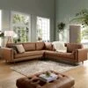Henrietta 5+Seater Corner Sofa, Tan Faux Suede -Garden Store BOSF 9680 TAN FXLT CORNER SET main