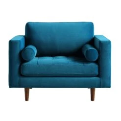 Henrietta Armchair, Teal Velvet -Garden Store BOSF 9680 TEAL VEL 1ST WB1