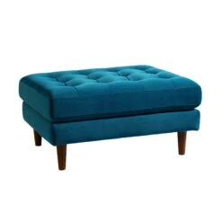 Henrietta Ottoman, Teal Velvet -Garden Store BOSF 9680 TEAL VEL STOOL WB2