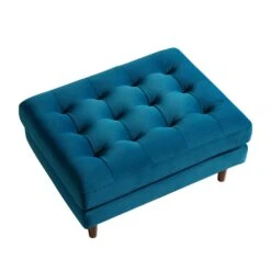 Henrietta Ottoman, Teal Velvet -Garden Store BOSF 9680 TEAL VEL STOOL WB3