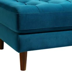 Henrietta Ottoman, Teal Velvet -Garden Store BOSF 9680 TEAL VEL STOOL detail1
