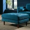 Henrietta Ottoman, Teal Velvet -Garden Store BOSF 9680 TEAL VEL STOOL main