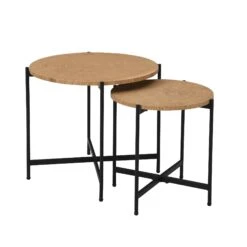 Lewes Oak Set Of 2 Side Tables -Garden Store BSD 064 WB1