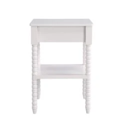 Aldwinke Beige Bobbin 1 Drawer Side Table -Garden Store BSD 097 BEIGE WB4