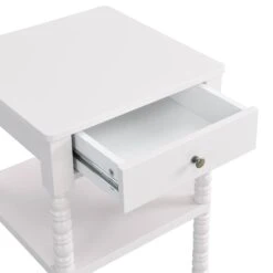 Aldwinke Beige Bobbin 1 Drawer Side Table -Garden Store BSD 097 BEIGE detail1