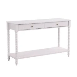 Aldwinke Beige Bobbin 2 Drawer Large Console Table -Garden Store BSD 098 BEIGE WB2