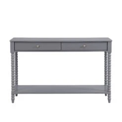 Aldwinke Dark Grey Bobbin 2 Drawer Large Console Table -Garden Store BSD 098 DARKGREY WB1