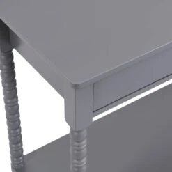 Aldwinke Dark Grey Bobbin 2 Drawer Large Console Table -Garden Store BSD 098 DARKGREY detail2