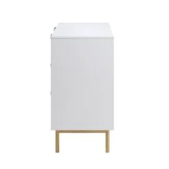 Richmond Ridged Wide Chest Of 6 Drawers, Matte White -Garden Store BSD 107 WHITE WB4