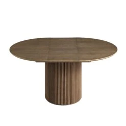Maru Round 4-6 Seater Extending Oak Pedestal Dining Table, Silver Oak 22 Maru Round 4-6 Seater Extending Oak Pedestal Dining Table, Silver Oak -Garden Store BSD 135 SILK WB2