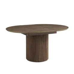 Maru Round 4-6 Seater Extending Oak Pedestal Dining Table, Silver Oak 26 Maru Round 4-6 Seater Extending Oak Pedestal Dining Table, Silver Oak -Garden Store BSD 135 SILK WB3
