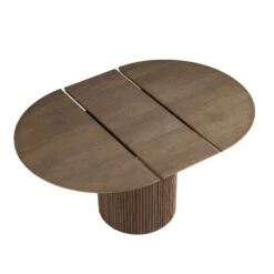 Maru Round 4-6 Seater Extending Oak Pedestal Dining Table, Silver Oak 28 Maru Round 4-6 Seater Extending Oak Pedestal Dining Table, Silver Oak -Garden Store BSD 135 SILK WB5