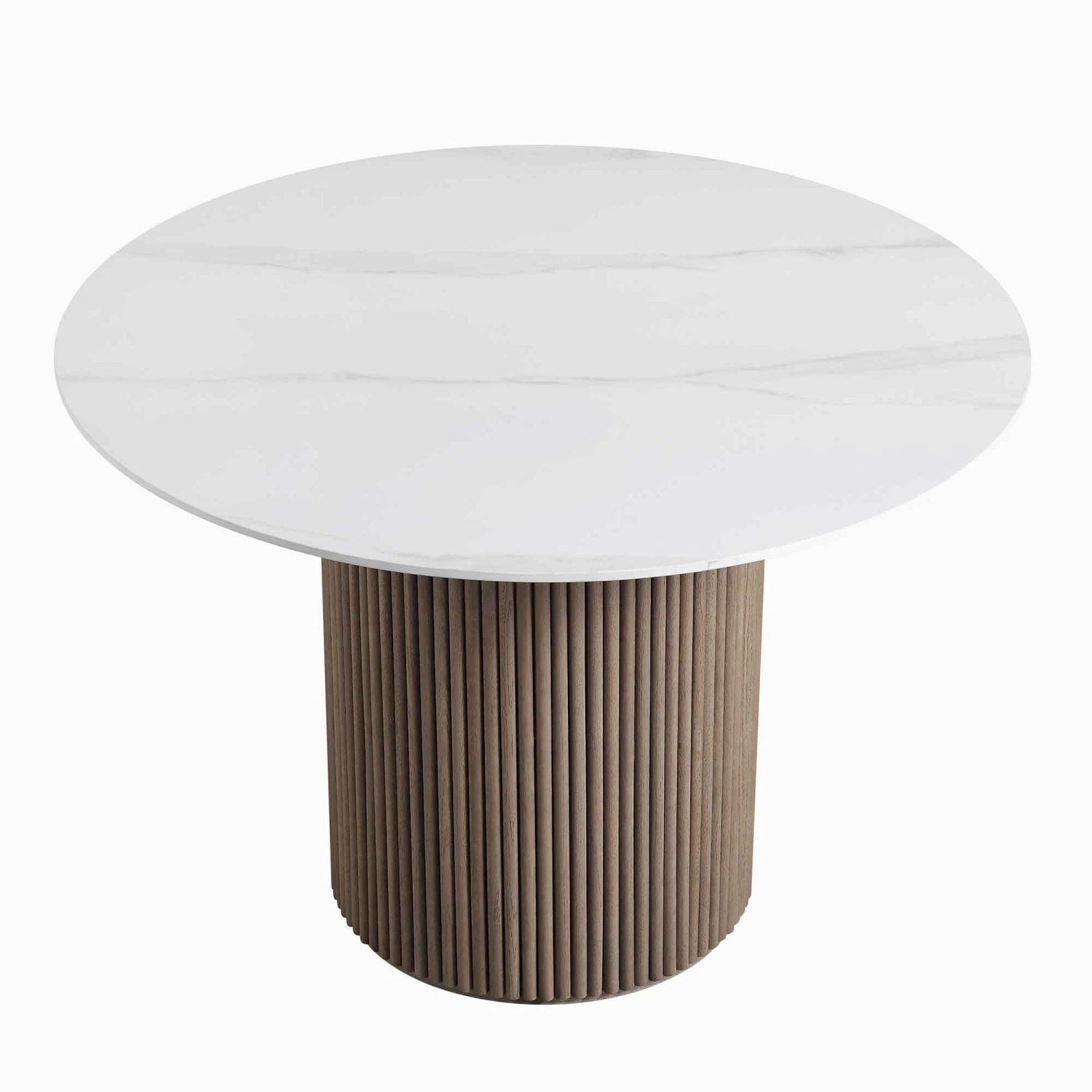 Maru Ceramic Top Silver Oak Pedestal Round Dining Table 7 Maru Ceramic Top Silver Oak Pedestal Round Dining Table - Image 5