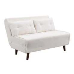 Algo Sofabed With Cushions In Beige Teddy Fabric 2 Seater 22 Algo Sofabed With Cushions In Beige Teddy Fabric 2 Seater -Garden Store D021B BEIGE TEDDY WB2