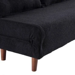 Algo Sofabed With Cushions In Charcoal Teddy Fabric 2 Seater 31 Algo Sofabed With Cushions In Charcoal Teddy Fabric 2 Seater -Garden Store D021B CHARCOAL TEDDY detail2