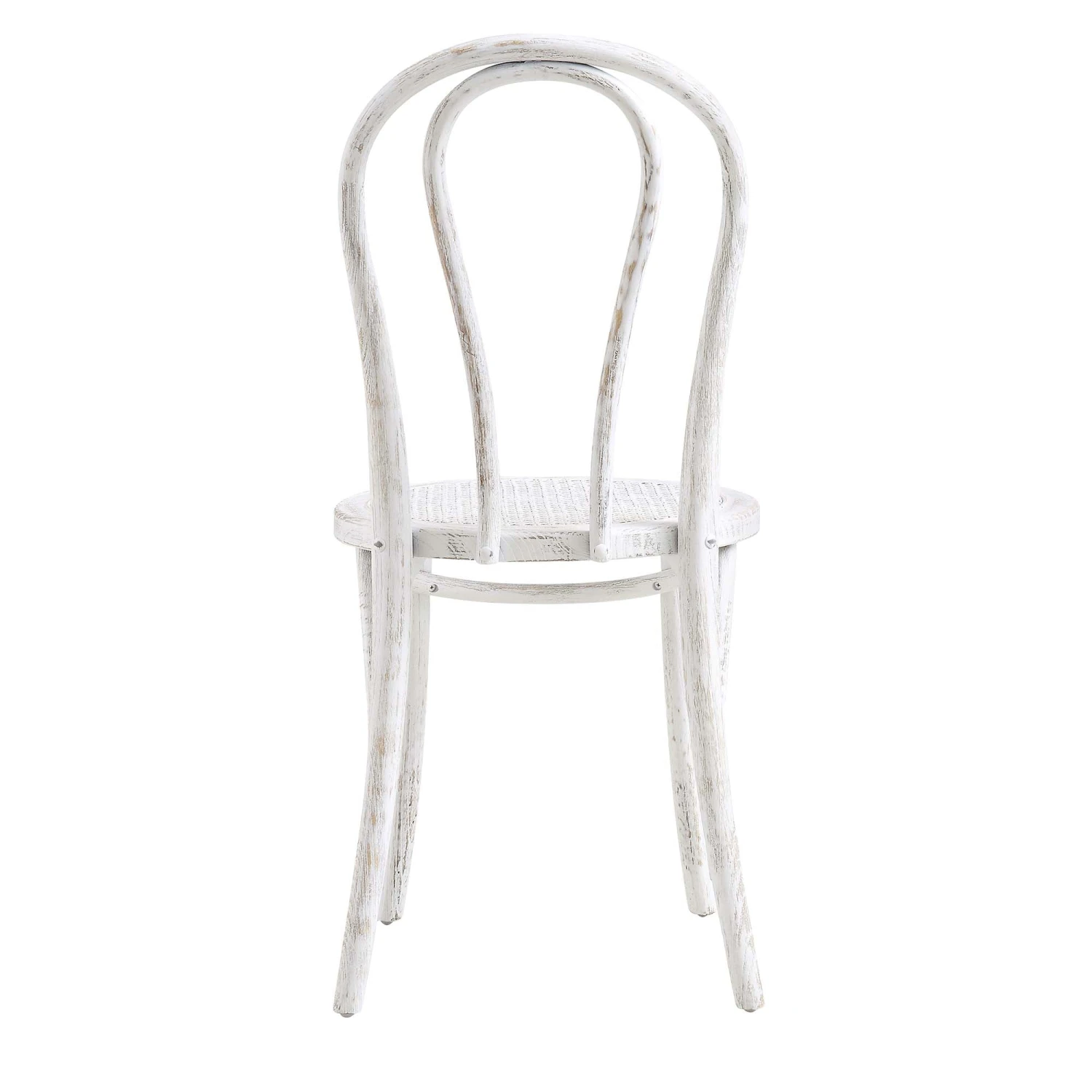 Camille Elm Wood And Rattan Bentwood Dining Chair, Distressed White 10 Camille Elm Wood And Rattan Bentwood Dining Chair, Distressed White - Image 8