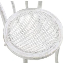 Camille Elm Wood And Rattan Bentwood Dining Chair, Distressed White 21 Camille Elm Wood And Rattan Bentwood Dining Chair, Distressed White -Garden Store DCH 002 WASHWHITE detail1