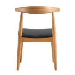 Arley Set Of 2 Beech Wood Dining Chairs, Natural And Black -Garden Store DCH 007 NAT BLACKPU 2P WB6