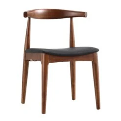 Arley Set Of 2 Beech Wood Dining Chairs, Walnut And Black -Garden Store DCH 007 WALNUT BLACKPU 2P WB2