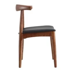 Arley Set Of 2 Beech Wood Dining Chairs, Walnut And Black -Garden Store DCH 007 WALNUT BLACKPU 2P WB4