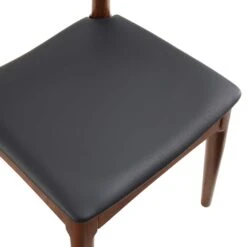 Arley Set Of 2 Beech Wood Dining Chairs, Walnut And Black -Garden Store DCH 007 WALNUT BLACKPU 2P detail2